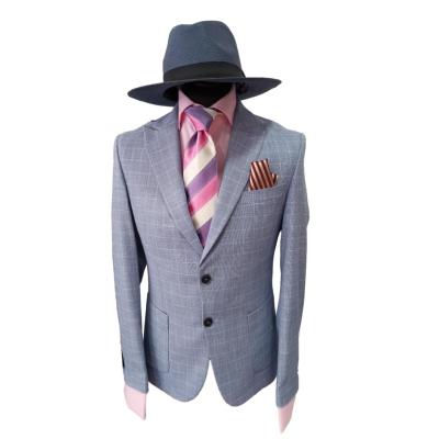 Costume homme à carreaux bleu clair - Pietro