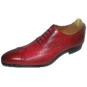 Chaussure richelieu bi-matière rouge - Stone