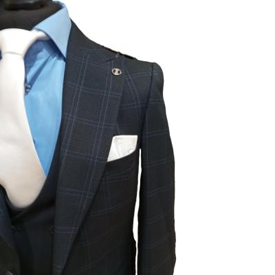 Costume homme à carreaux bleu de nuit - Salvatore